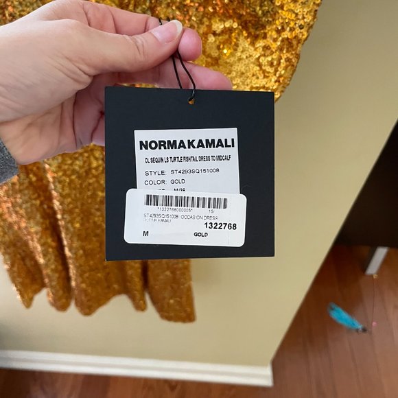 High-neck Sequined Fishtail-hem Dress - Picture 6 of 8